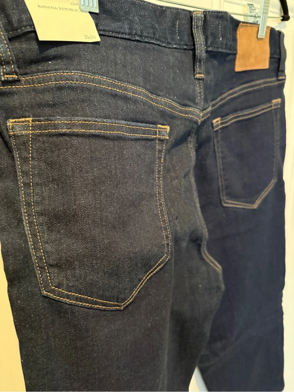Banana Republic Men’s Slim Fit Traveler Denim Dark Indigo 35x30